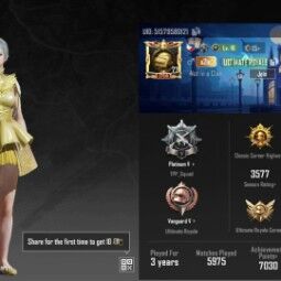 LEVEL 77 🔹 TOTAL MYTHICS 24 🔹 7x Gunlab 🔹 Starcore 🔹 M762 LV. 4 + S1897 LV. 2 🔹 55+ SET 🔹 100+ Weapon Skins 🔹 64 UC 🔹 zf47 0